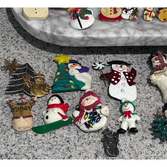 Vintage to Modern Snowman Christmas Holiday Pin Brooch Lot Bundle 36 - Picture 5 of 5